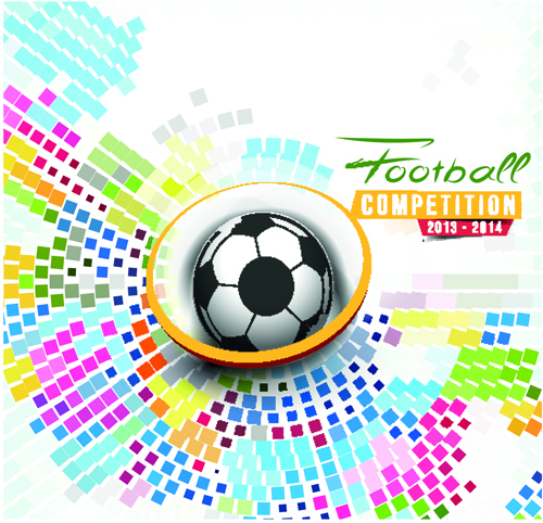 Abstract football elements background vector 02  