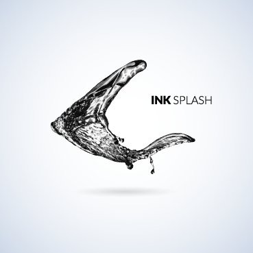 Abstract ink splash background vector 01  