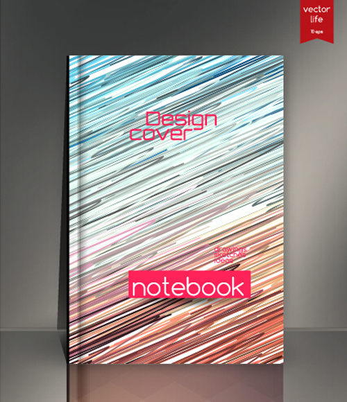 Abstract styles botebook cover design vector 02  