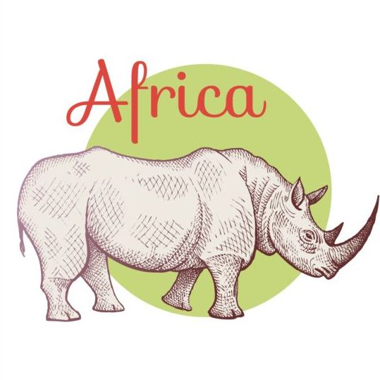 Вектор Африки носорога 01  