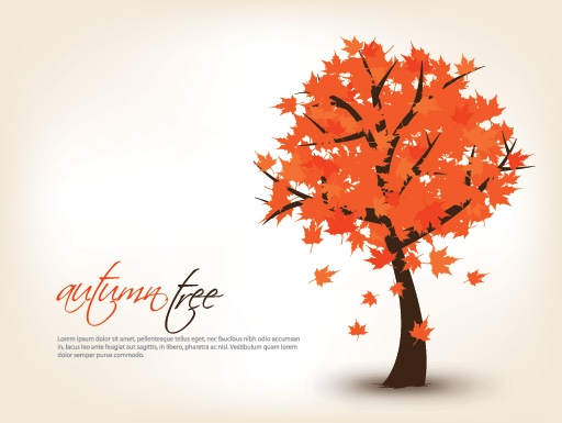 Art autumn tree creative background vector 06  