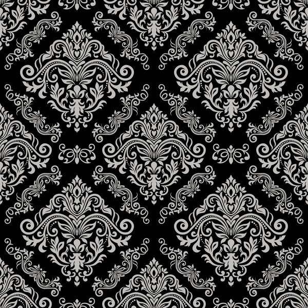 Black vintage floral seamless pattern element vector  