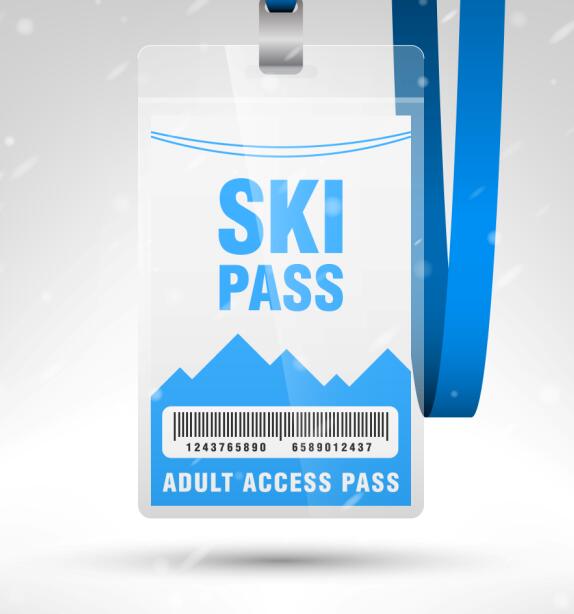 Vuoto di accesso SKI PASS modello vettore 09  