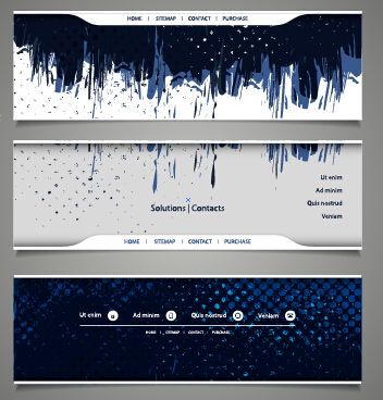 Blue grunge vector banners  