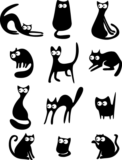 Different Cats vector Illustration 01  