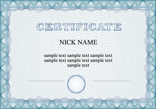Commonly Certificate cover vector template 01  