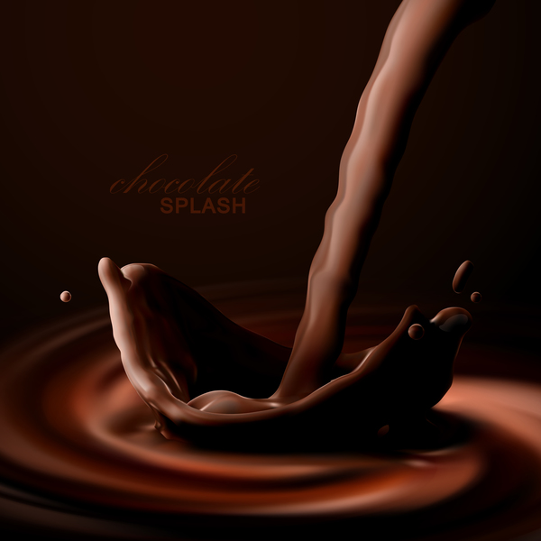 チョコレートスプラッシュの背景ベクトル  