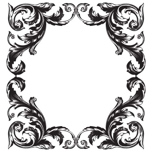 Classical baroque style frame vector design 01  