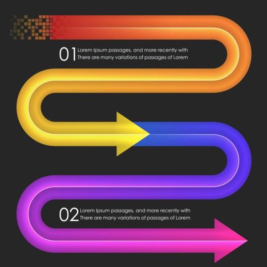 Freccia colorata con opzione infografica Vector 07  