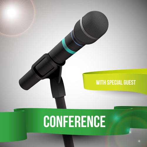 Conference microphones business template vector 10  