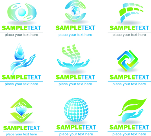 Ecology and earth creative logos vector set 04  