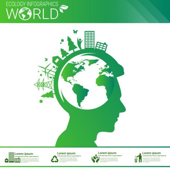 Ökologie-Welt-Infografiken gestalten Vektor 01  