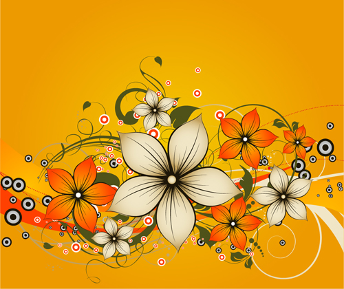 Elegant abstract flower vectors graphics 03  