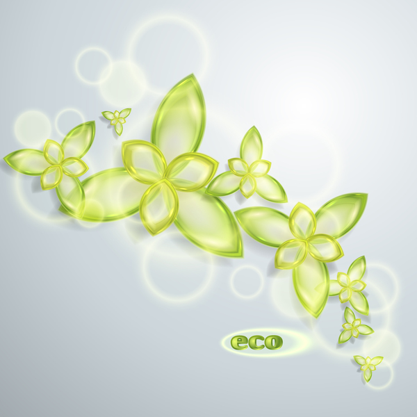 Green glass textured eco background vectors 02  
