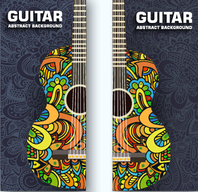 Guitar abstract banner vector  