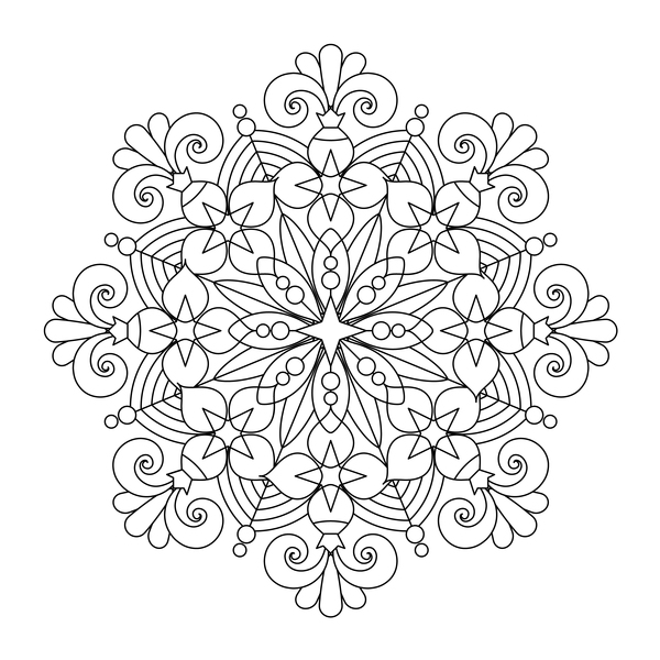 Mandala decorative pattern drawn vector material 05  