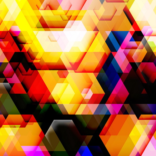 Multicolor geometrische Formen Hintergründe Vektoren 06  