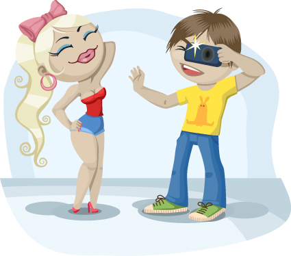 Funny cartoon Photographer vector set 03  