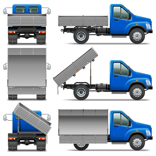 Realistic dumpers vector material  