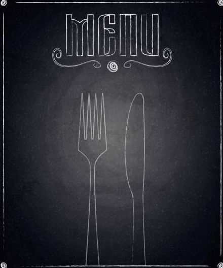 Restaurant menu with blackboard background vector 07  