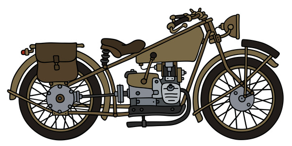 図面のベクトル素材 03 Rtero バイク  