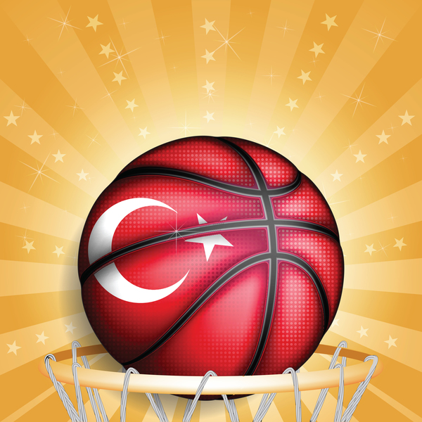Rurkish basketball golden background vector  