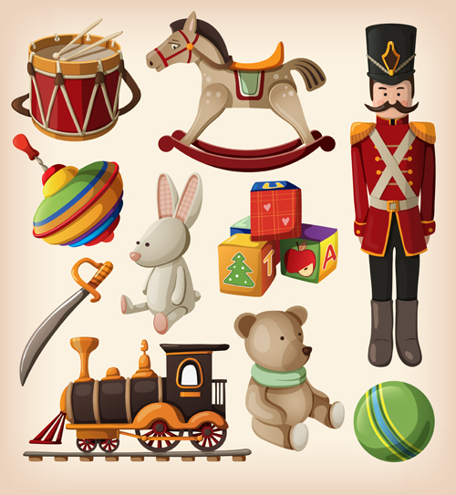 Shiny children Toys vector illustration vector 03  