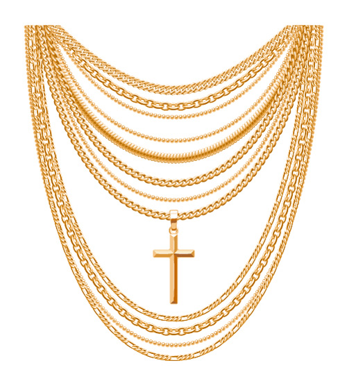 Shiny gold chains vector illustration 05  