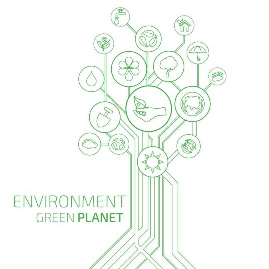 Baumform Eco Infografie-Vektor 08  