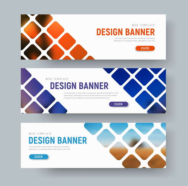 Web banners shapes vector material 02  