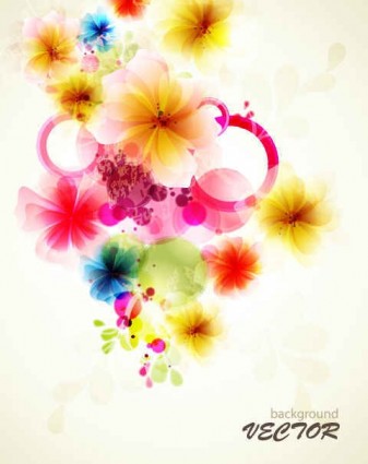 Refreshing flowers background art vector 02  