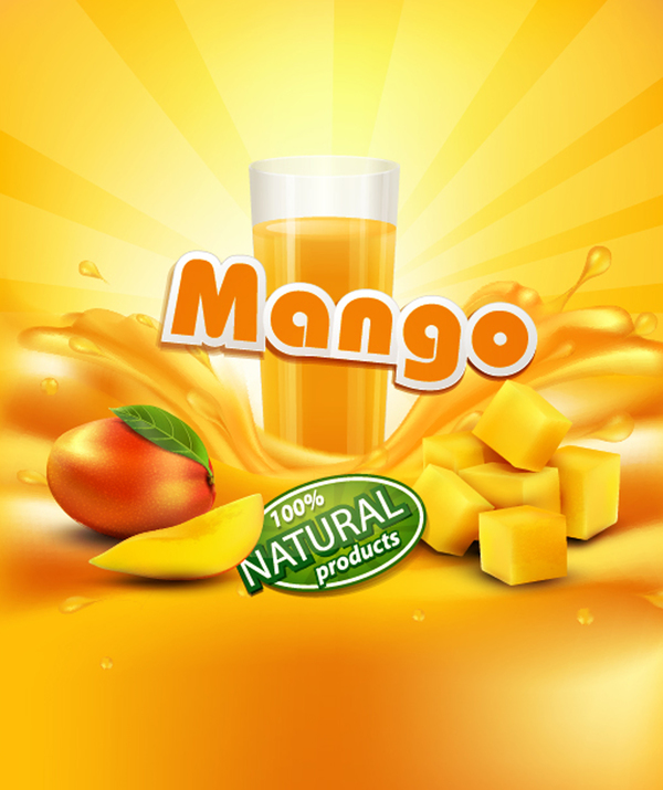 Mango-Orangen Hintergrund-Vektor 02  