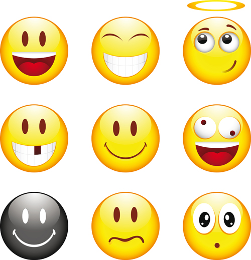 Funny Smile Emoticons vector icon 04  