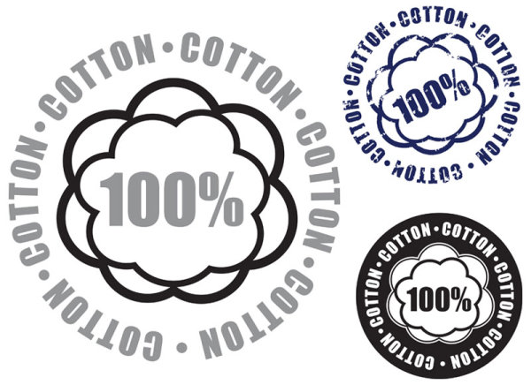 Guaranteed 100% cotton vector Label 04  