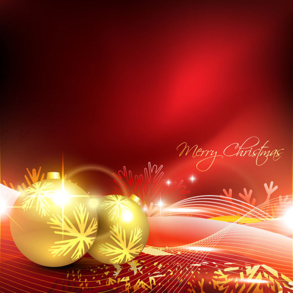 Glowing Christmas ornaments vector backgrounds 02  