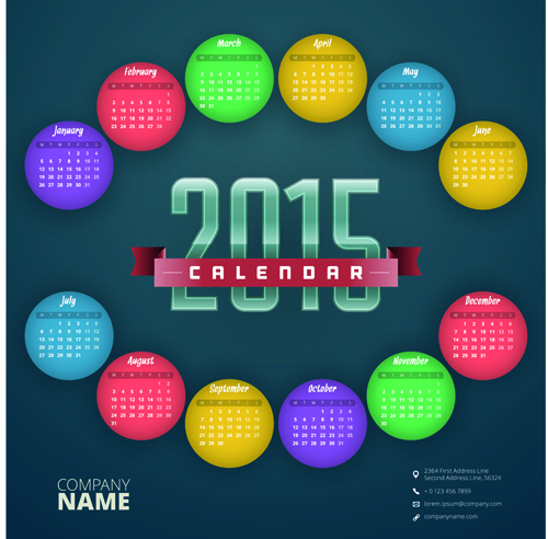 2015 business calendar creative design vector 06  