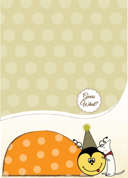 Cute Baby style postcard design vector 03  