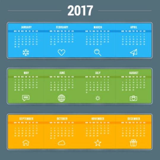 Banner calendario 2017 vettore  