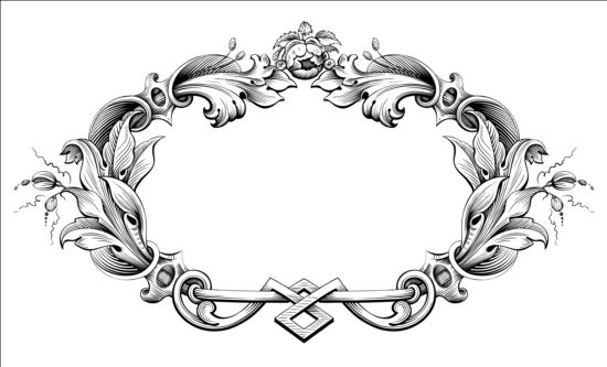 Baroque ornaments frame vector  