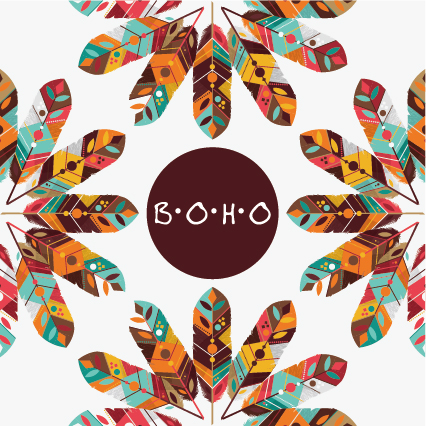 Boho style background vector illustration 08  