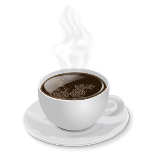 Кафе с белой чашкой Векторный материал 01  