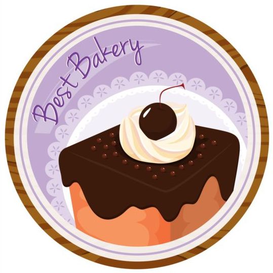 Cake hout label vector  