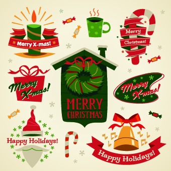 2014 Christmas cute ornaments elements vector 02  