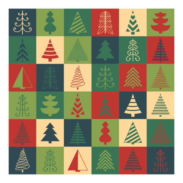 Christmas tree flat vector icons  