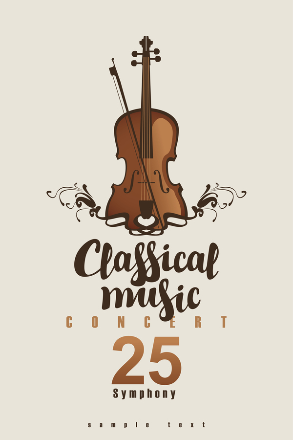 Classical music retro concert poster template 10  