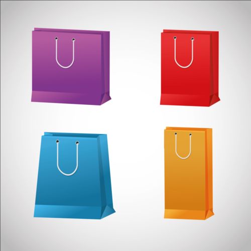 Colored shopping bags illustration vector 05  