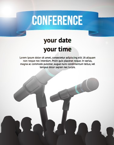 Creative conference poster vector 05  