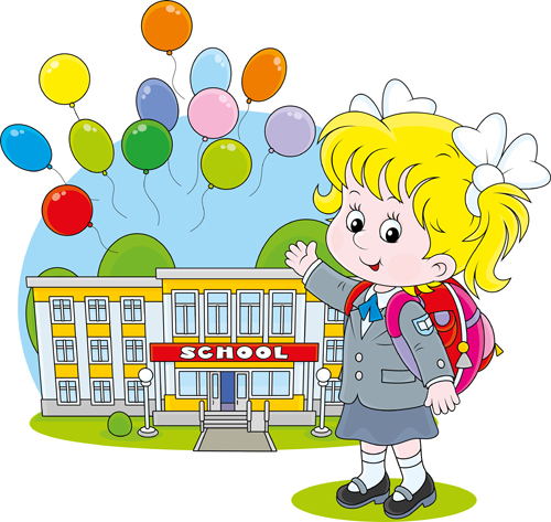 Cute school children vectors geaphics set 03  