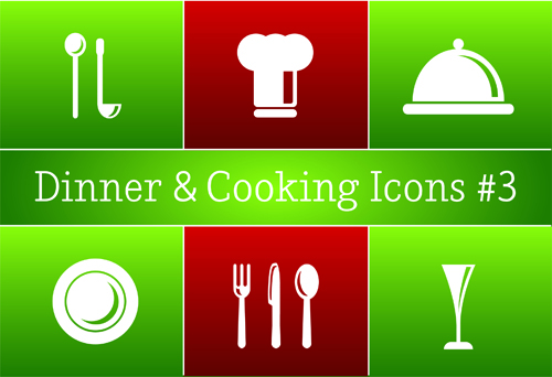 Different cooking icon vector  