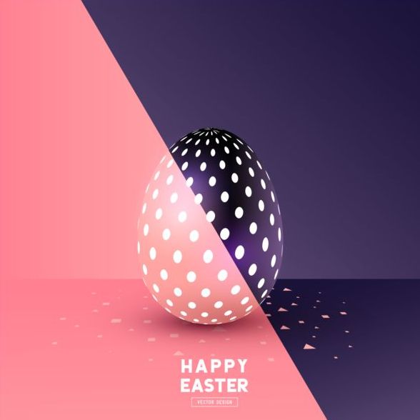 Oeuf de Pâques avec fond coloré de Pâques vector 02  